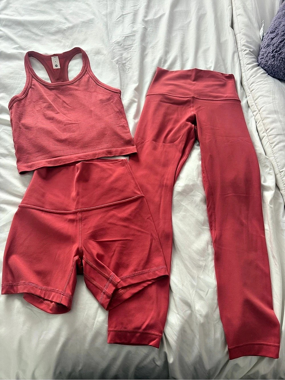 Lululemon Matching Set tank top, legging and shorts
